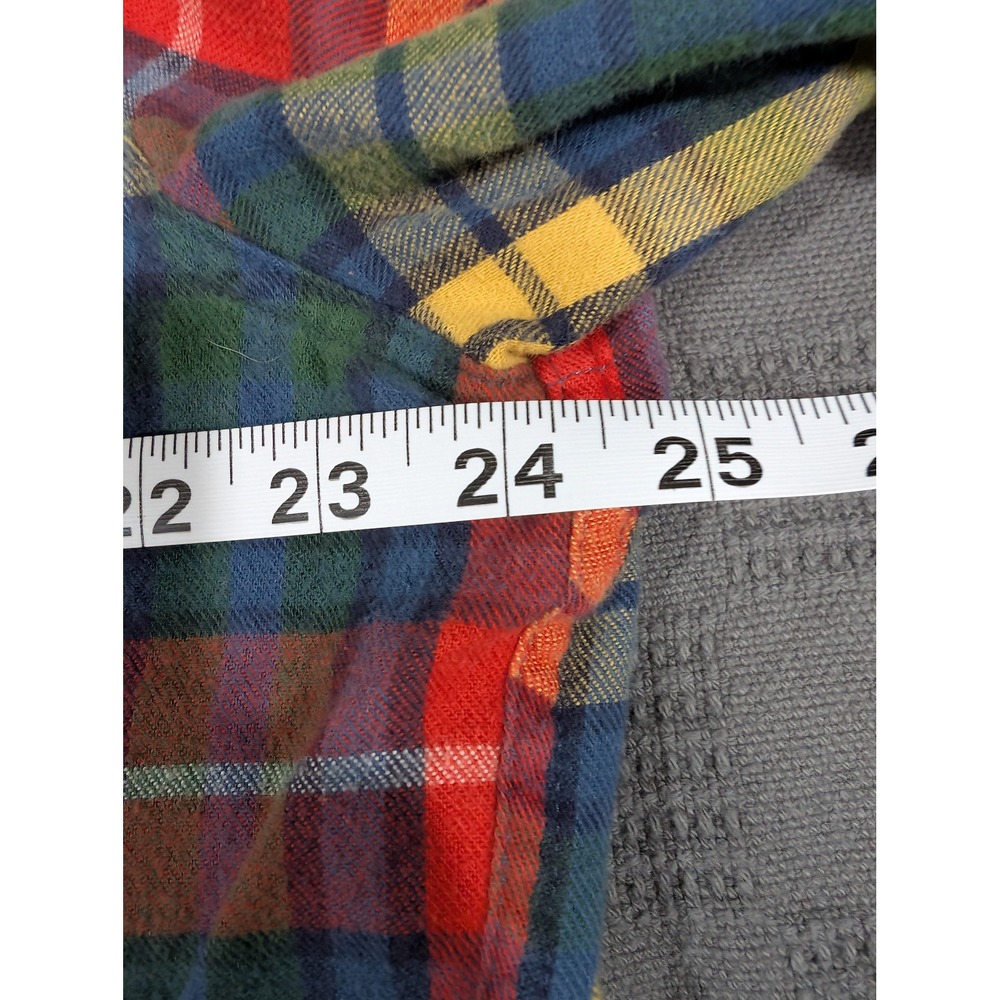 LL Bean Mens Slightly Fitted Flannel Shirt Large Plaid Cotton Button Down 298167 - Picture 7 of 7